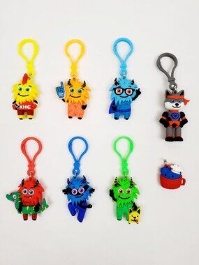 AMERICAN HEART ASSOCIATION Kids Heart Challenge Monsters & Robot Dog Keychains